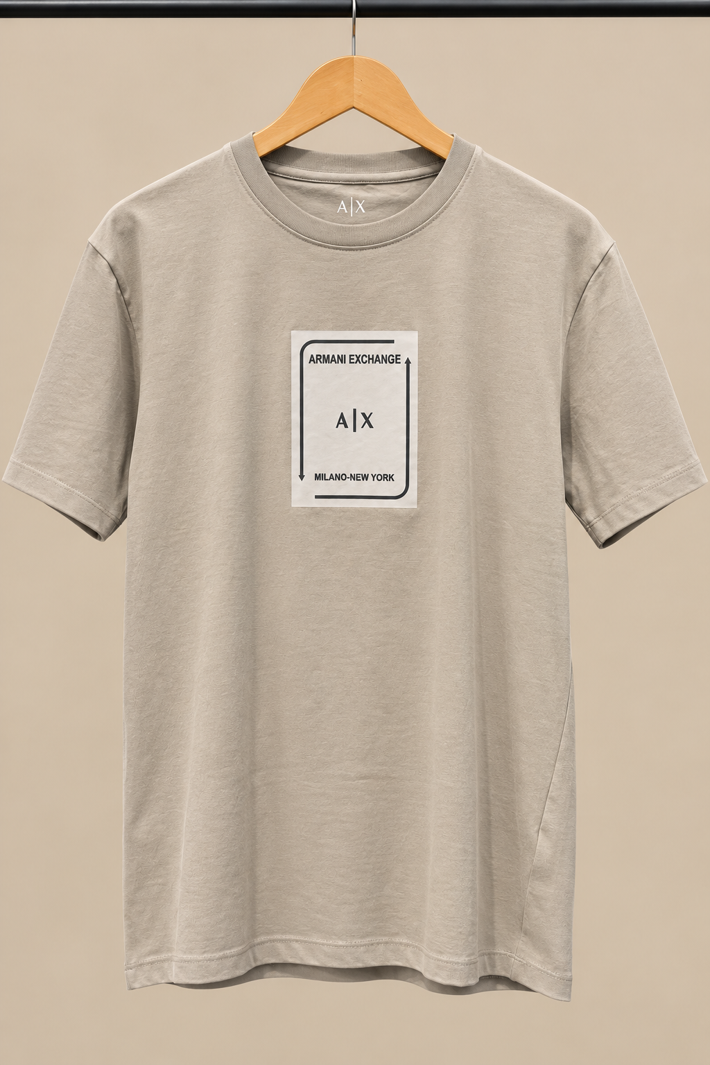 Beige Graphic Print Crew Neck T-Shirt