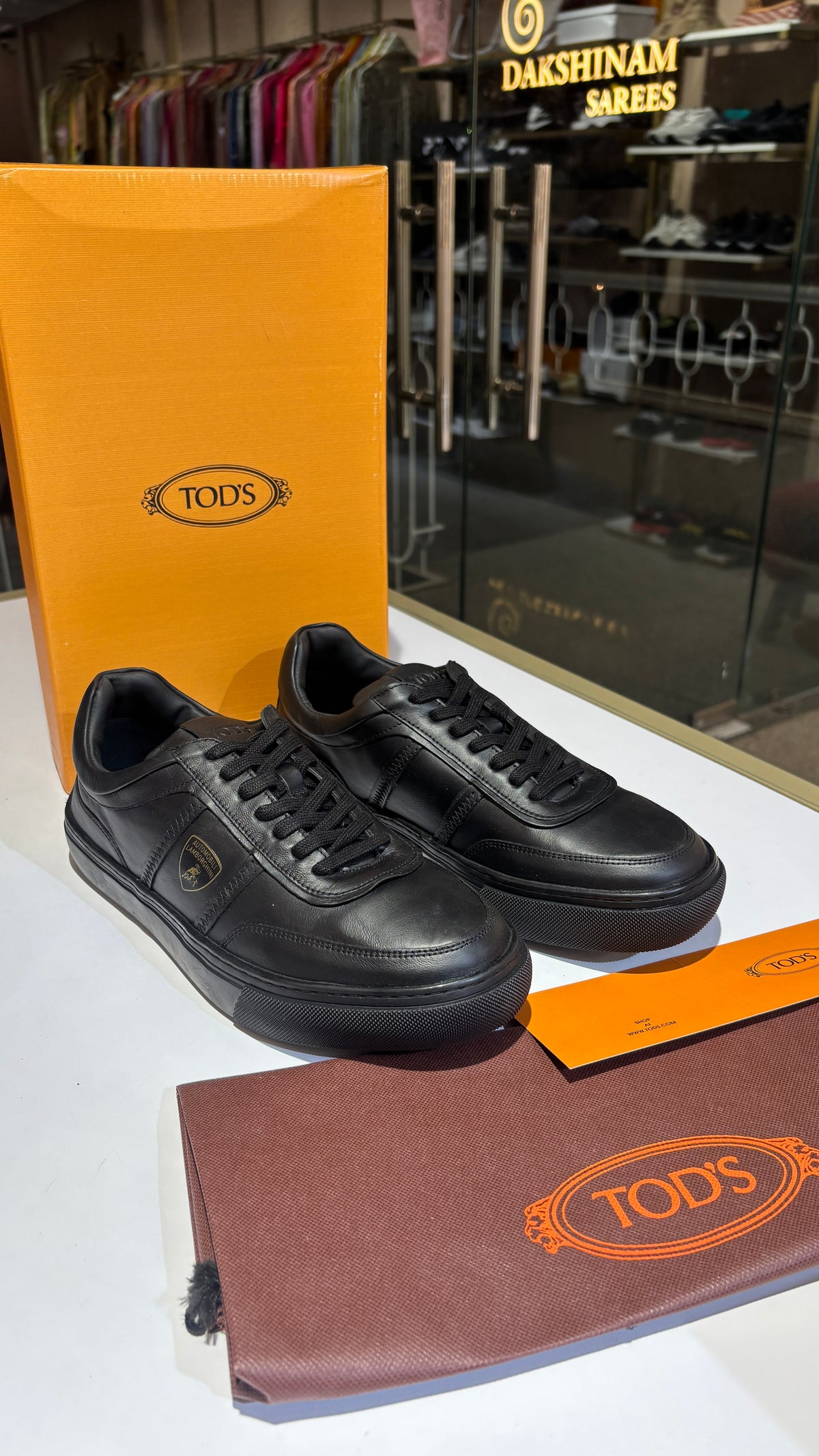 Black Leather Low-Top Sneakers