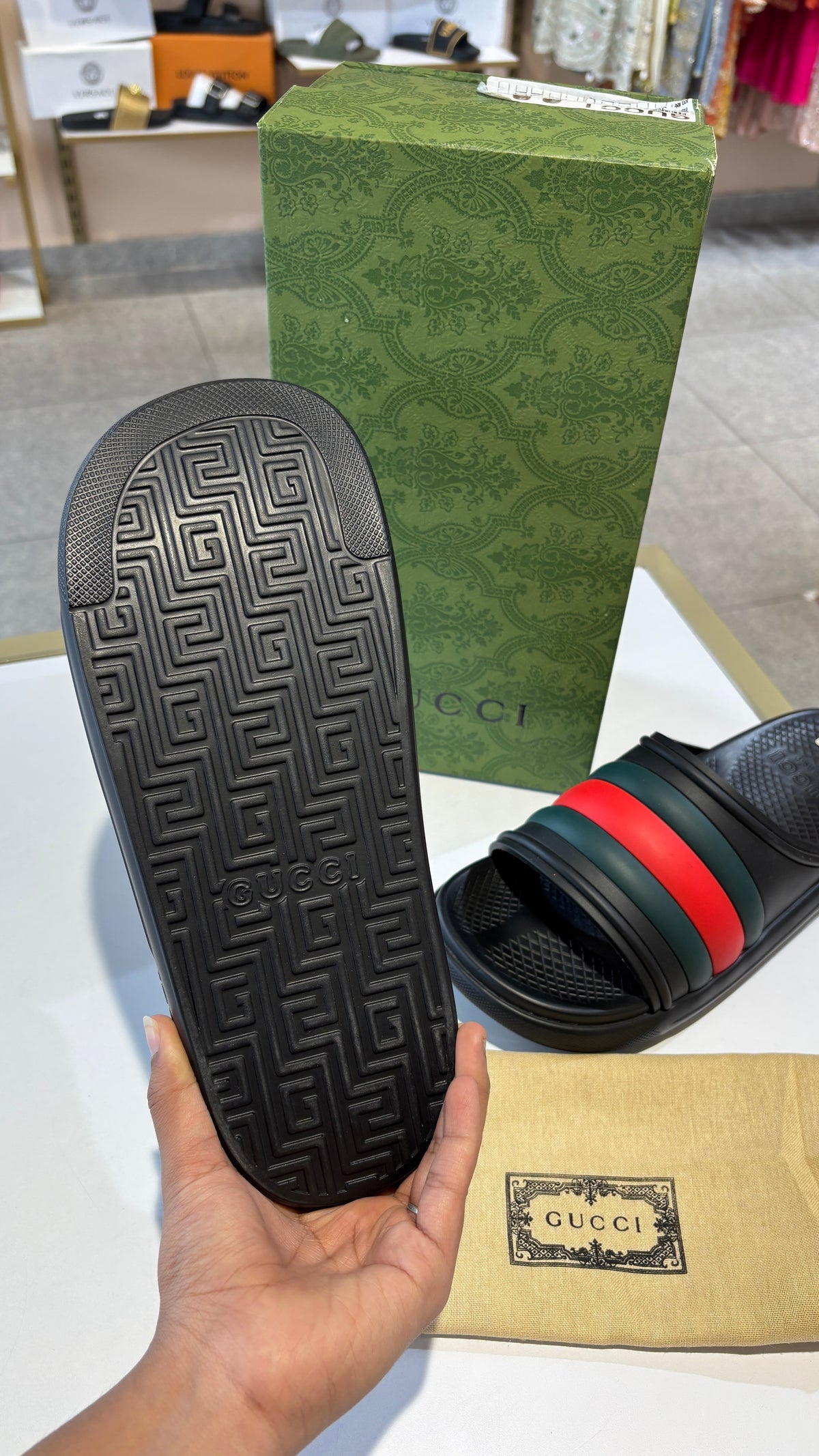 Signature Striped Rubber Comfort Slides