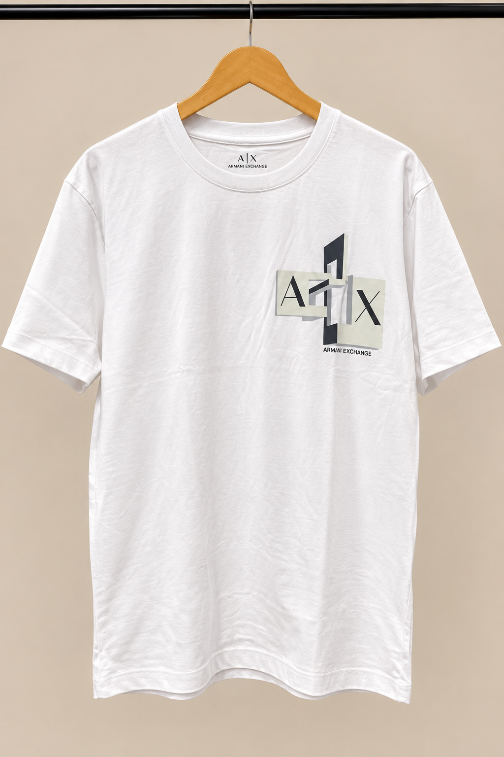 White Abstract Graphic Crew Neck T-Shirt