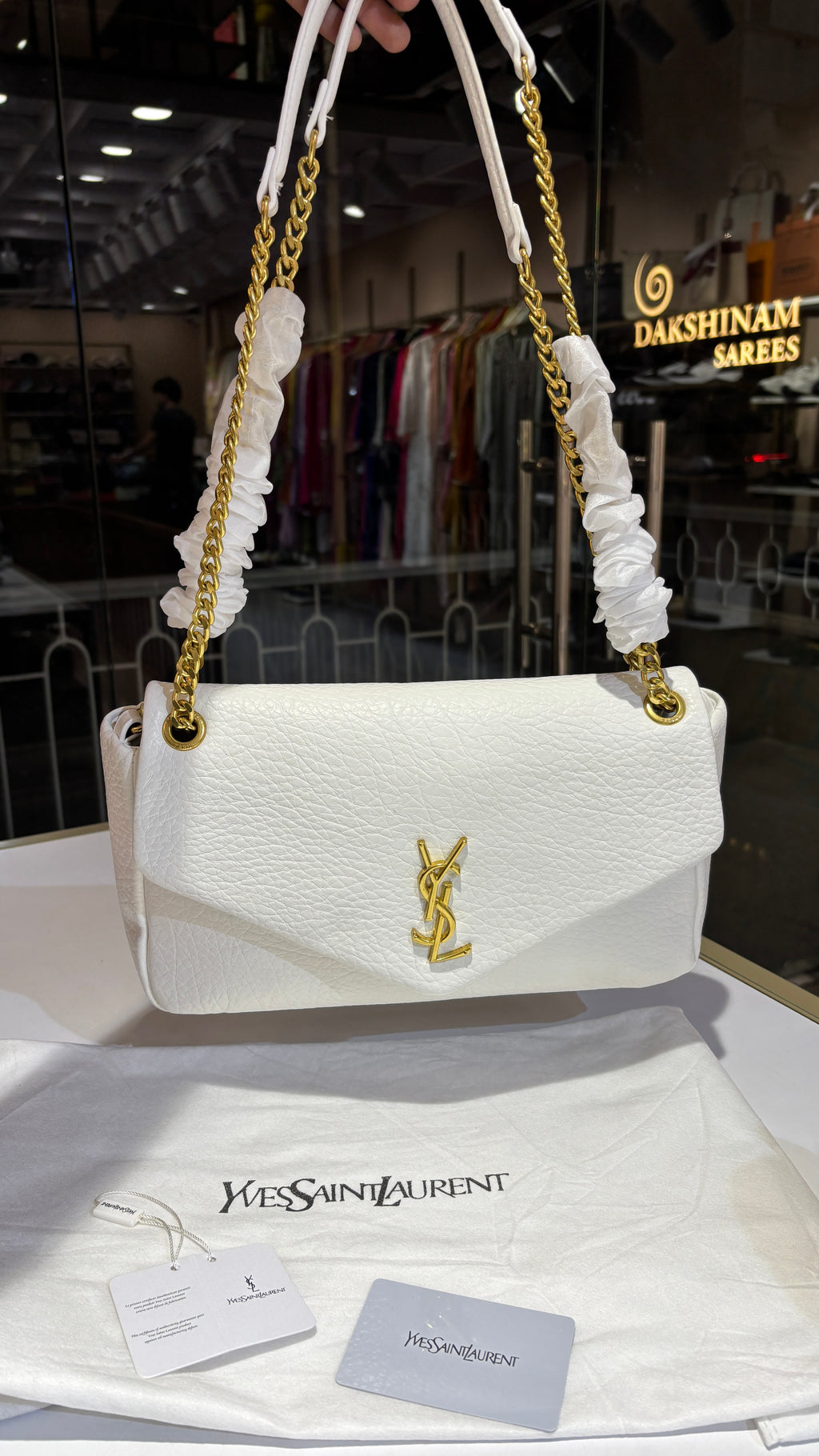 Classic White Quilted Shoulder Bag