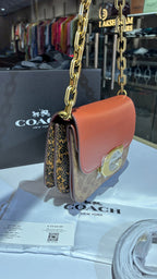 Structured Dual Tone Chain Shoulder Bag