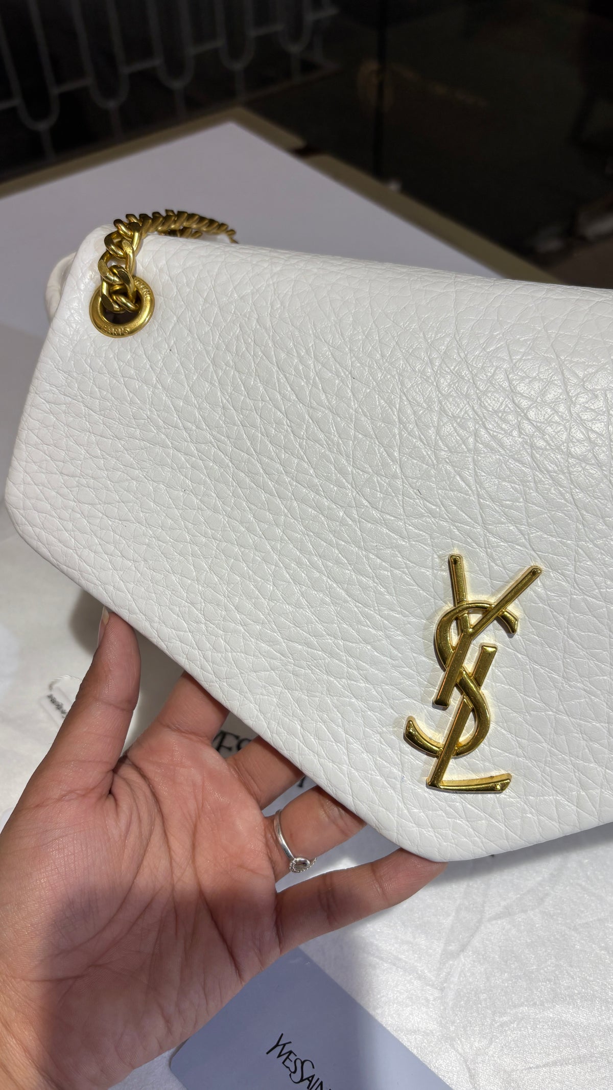 Classic White Quilted Shoulder Bag