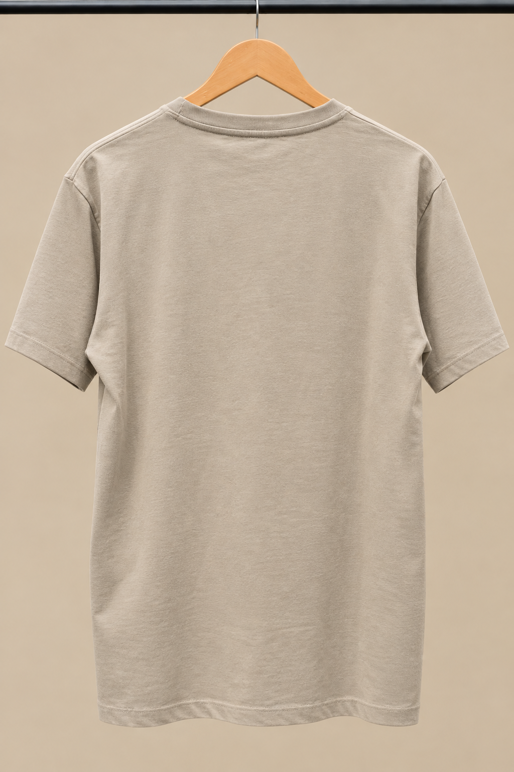 Beige Graphic Print Crew Neck T-Shirt