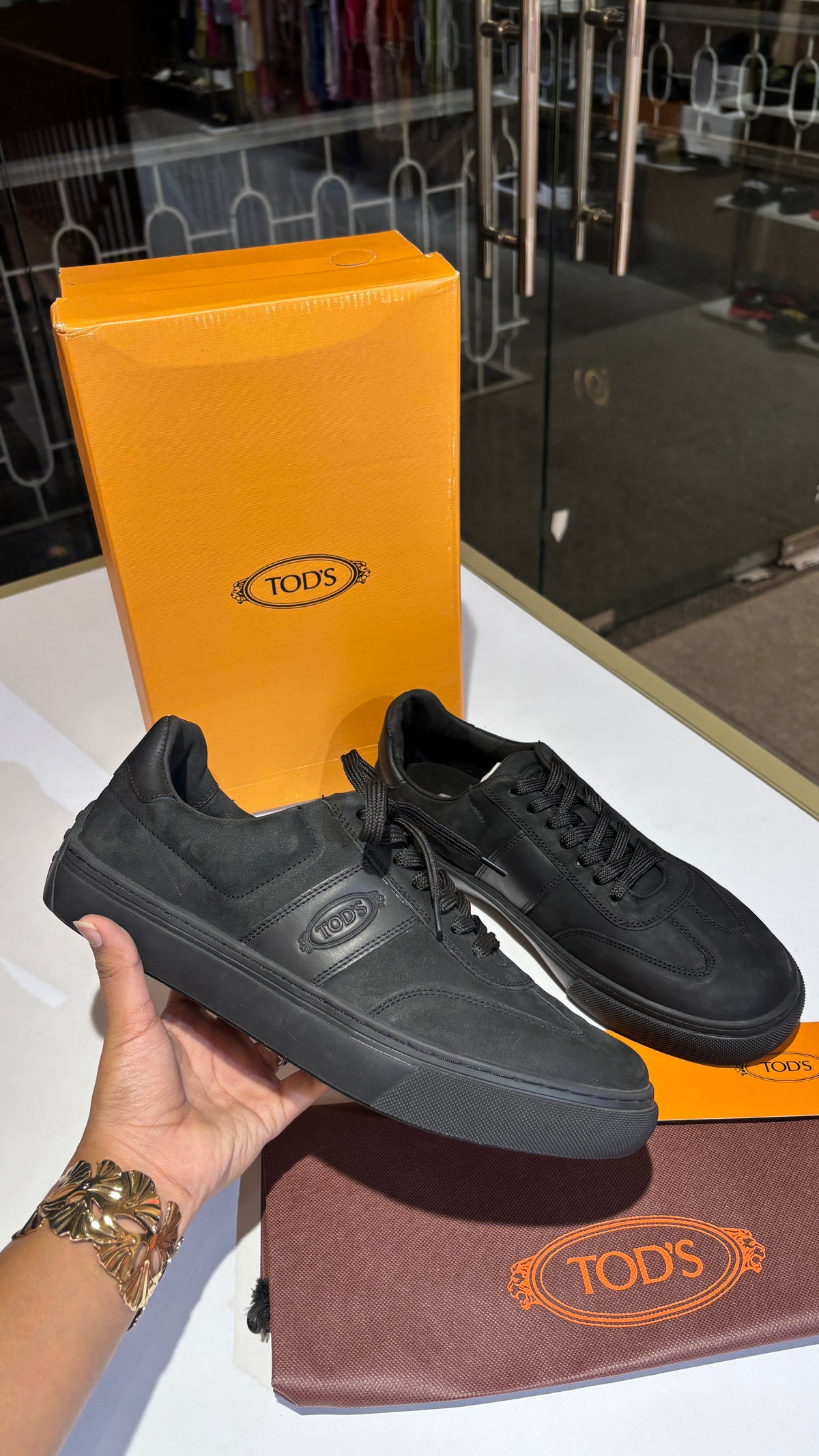 Black Suede Low-Top Sneakers