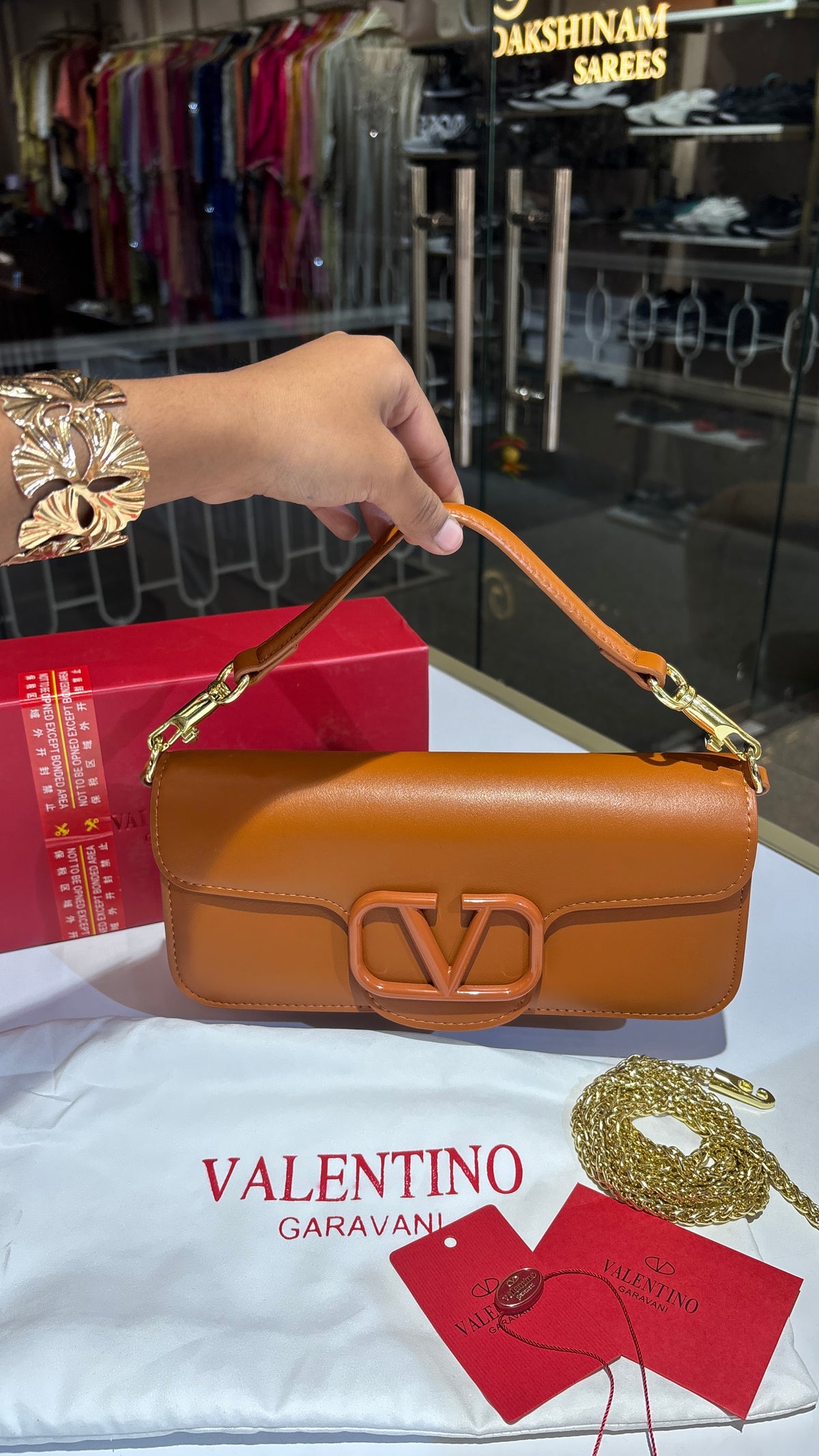 Chain Strap leather Shoulder bag
