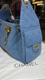 C25 denim shoulder bag