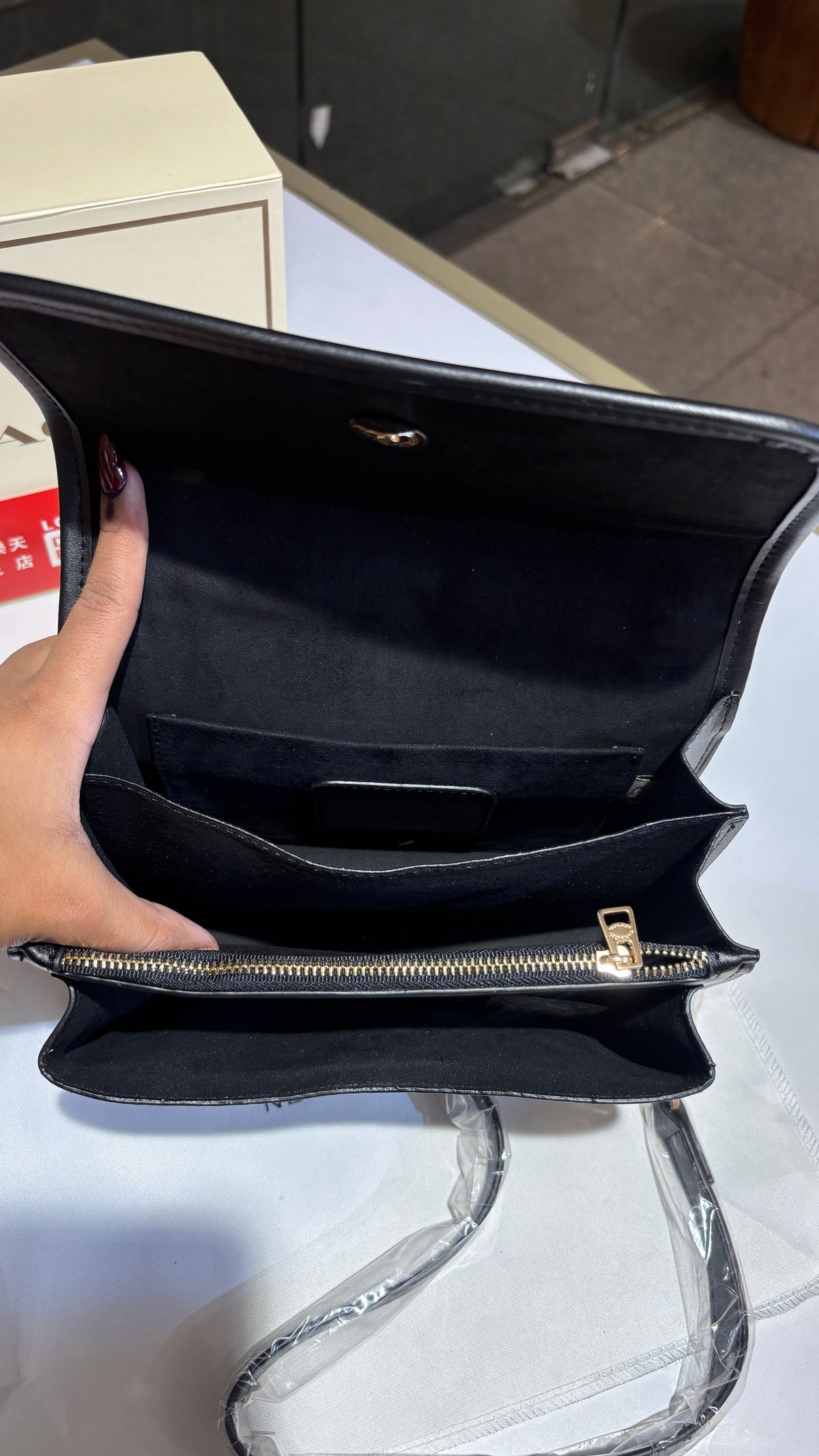 Black Floral Print Sling bag