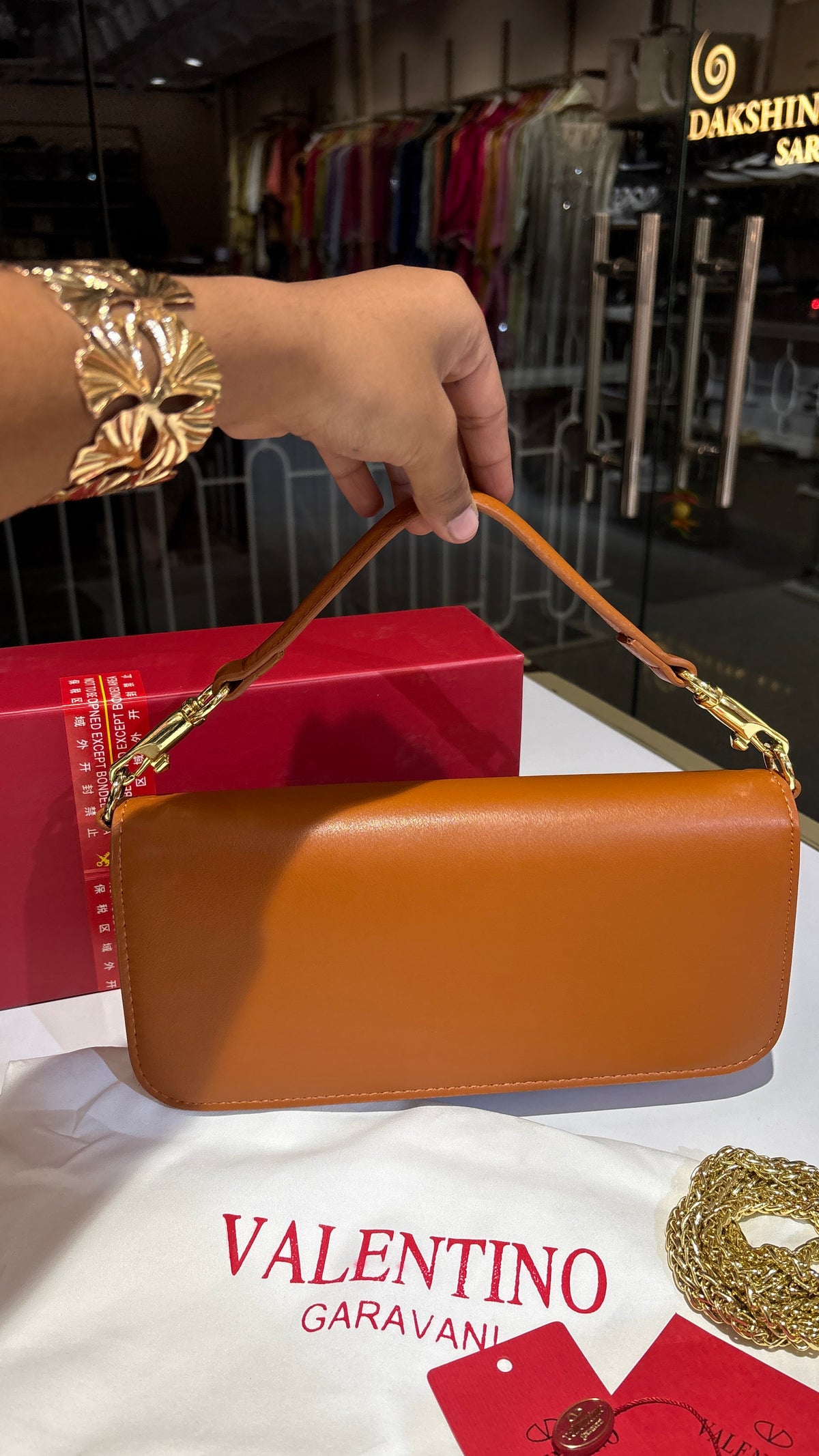 Chain Strap leather Shoulder bag