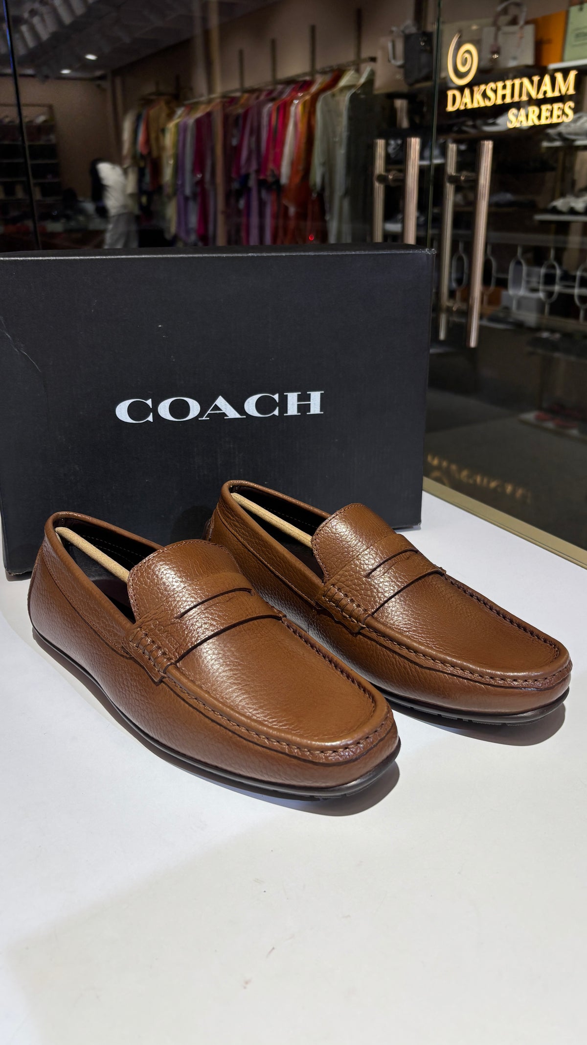 Classic Pebble Grain Leather Loafers – Tan
