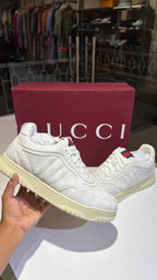 Signature Patterned White Monogram Sneakers