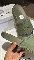 Matte Olive Embossed slides