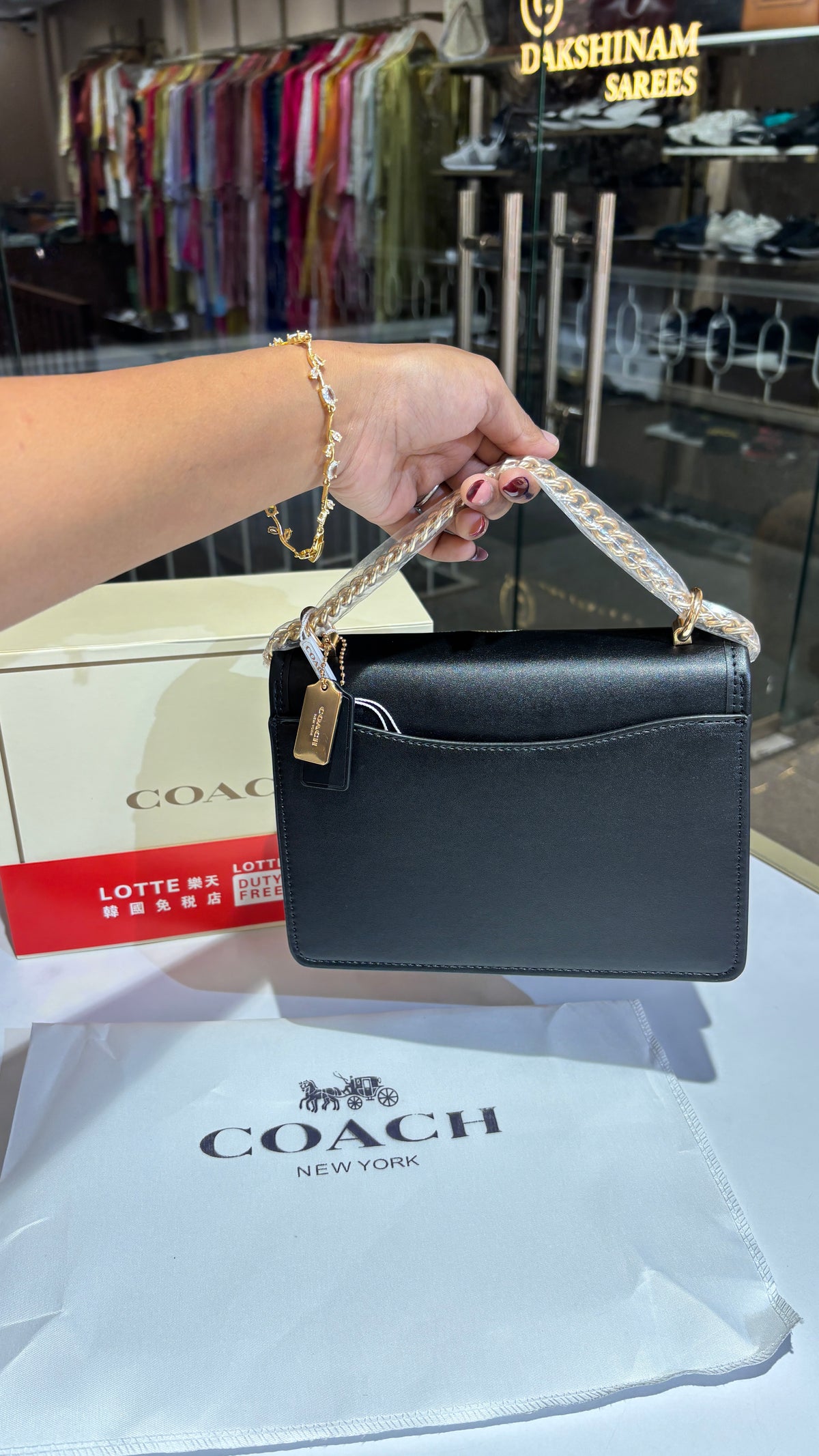 Black Floral Print Sling bag