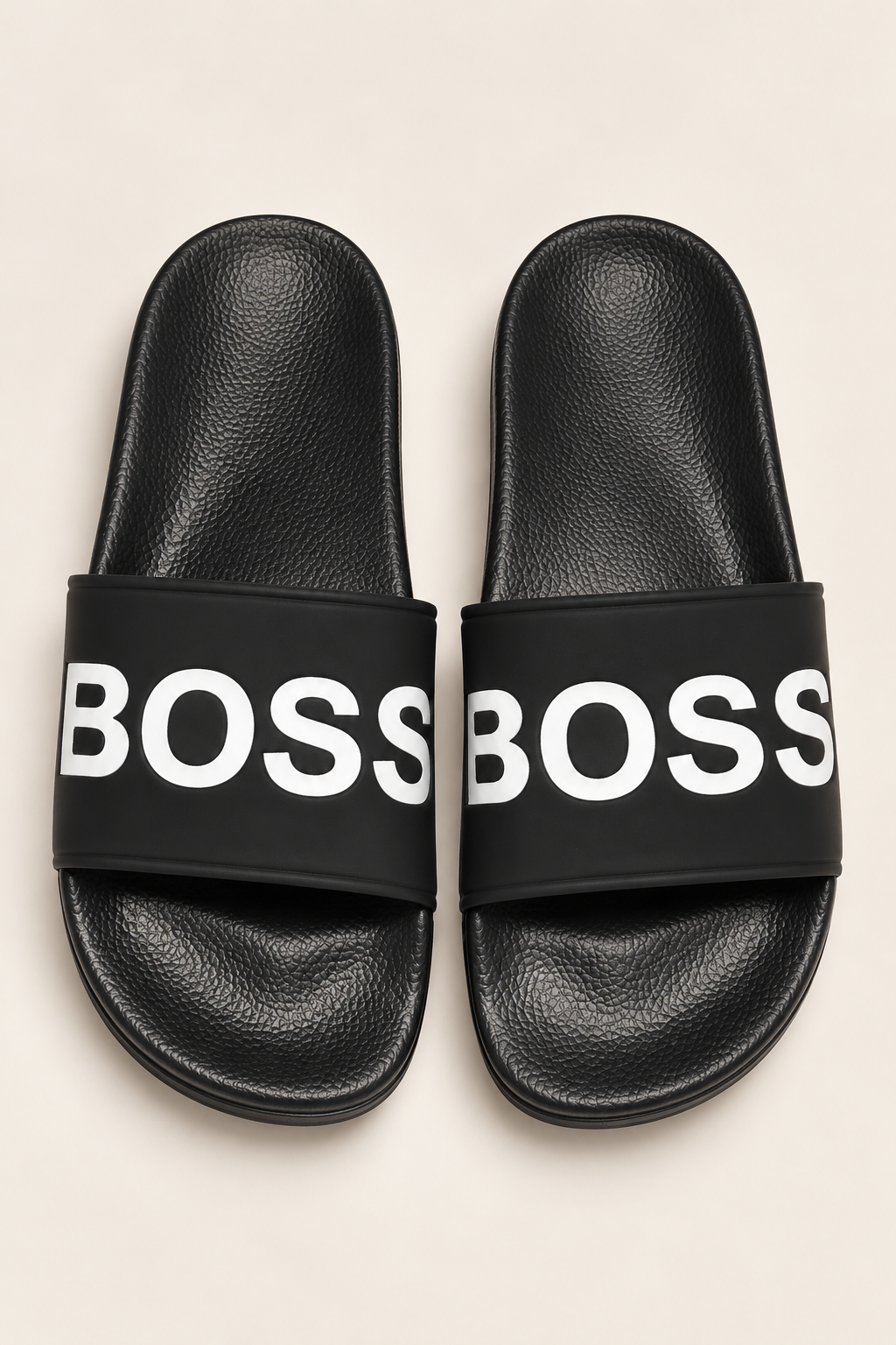 Classic Black Statement Strap Slides