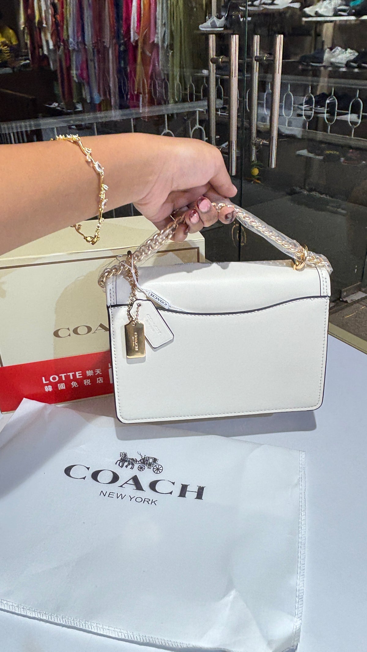White Floral Print sling bag