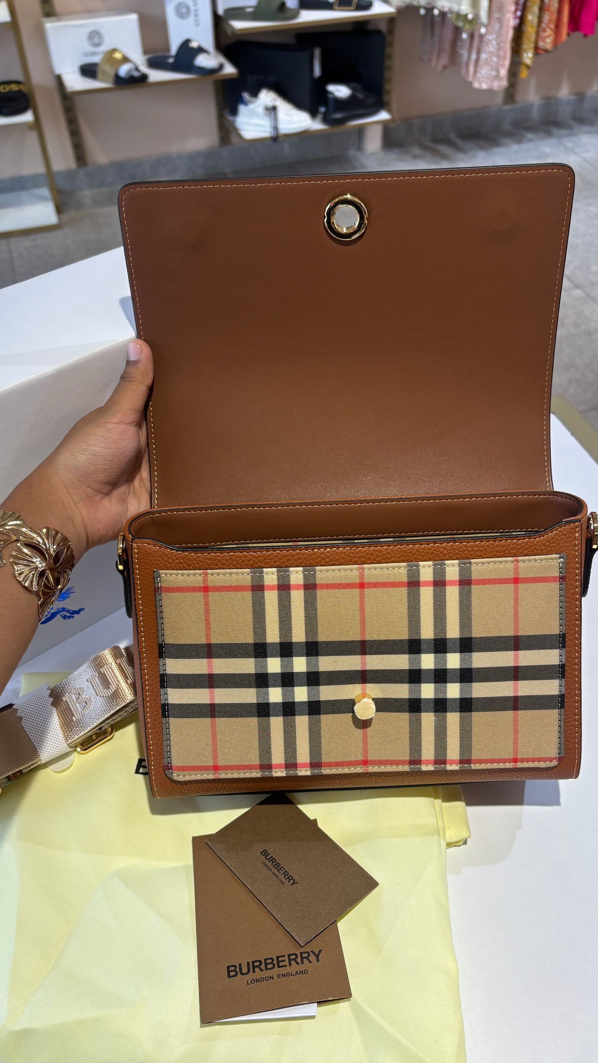 Signature Check Detail crossbody bag