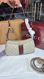 Signature monogram Canvas Shoulder Bag
