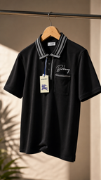 Midnight Stripe Pocket Polo