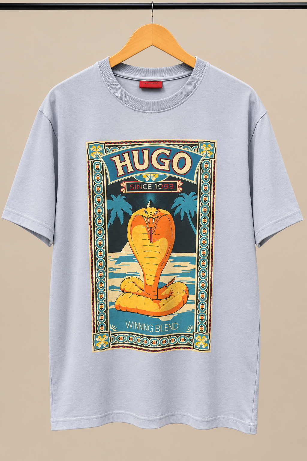 Light Blue Graphic Print Crew Neck T-Shirt