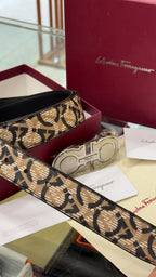 SF monogram leather belt