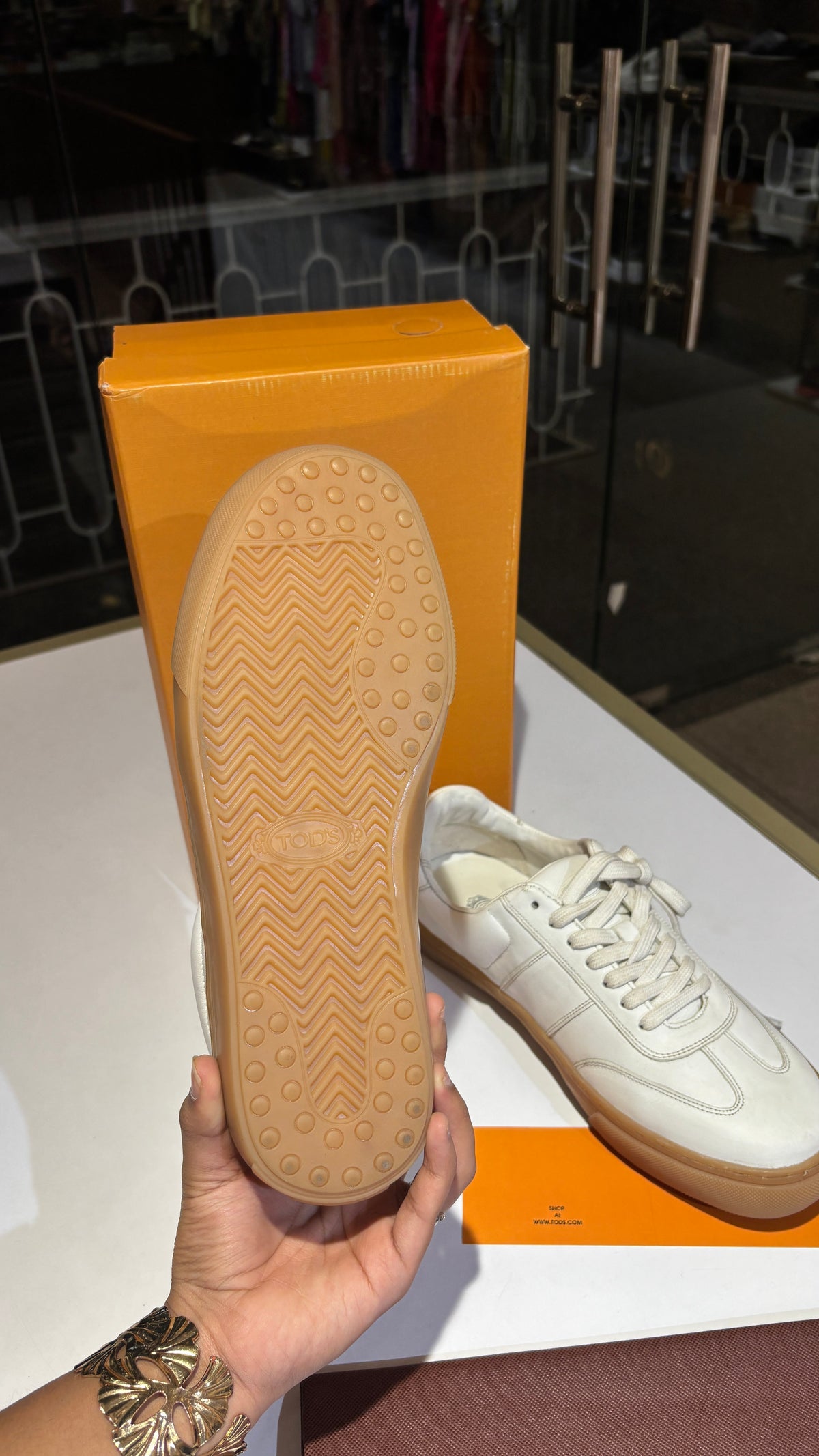 White Leather Low-Top Sneakers