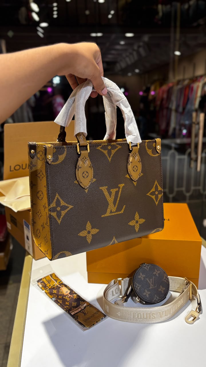 Classic Monogram Mini Tote Bag with Detachable Strap & Coin Pouch