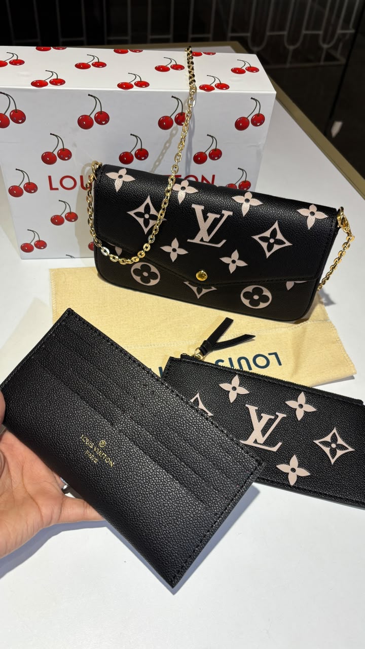 Luxury Monogram 3-in-1 Envelope Crossbody & Wallet set
