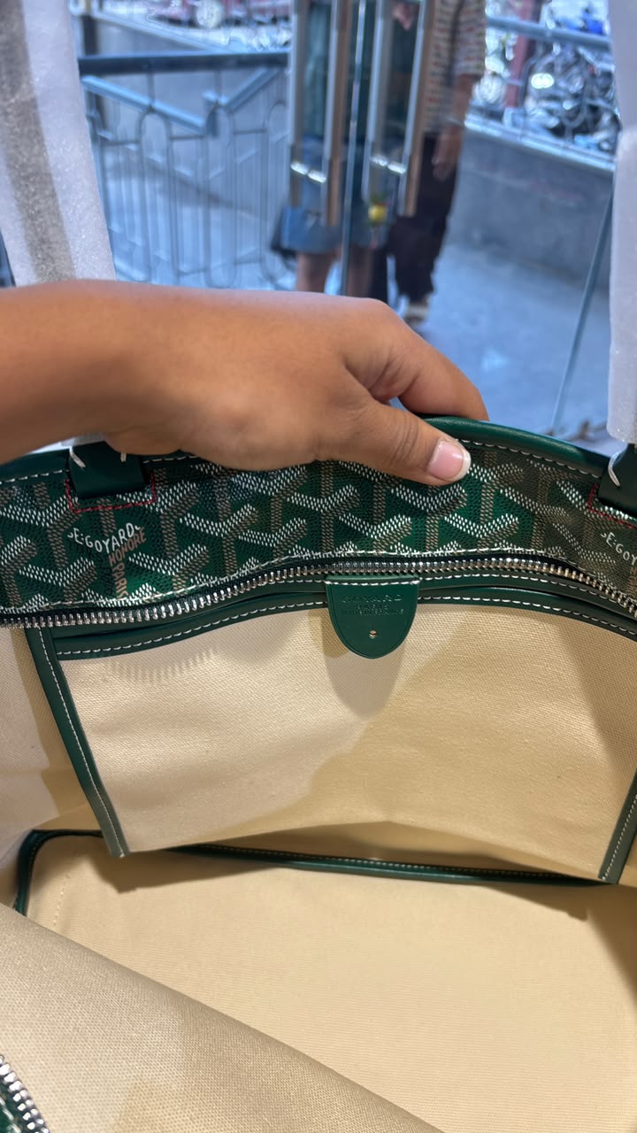 Monogram Structured Shoulder Tote Canvas Carryall