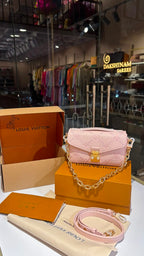 Soft Rose Monogram Chain Shoulder Bag & Detachable Strap