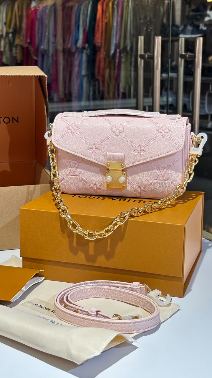 Soft Rose Monogram Chain Shoulder Bag & Detachable Strap