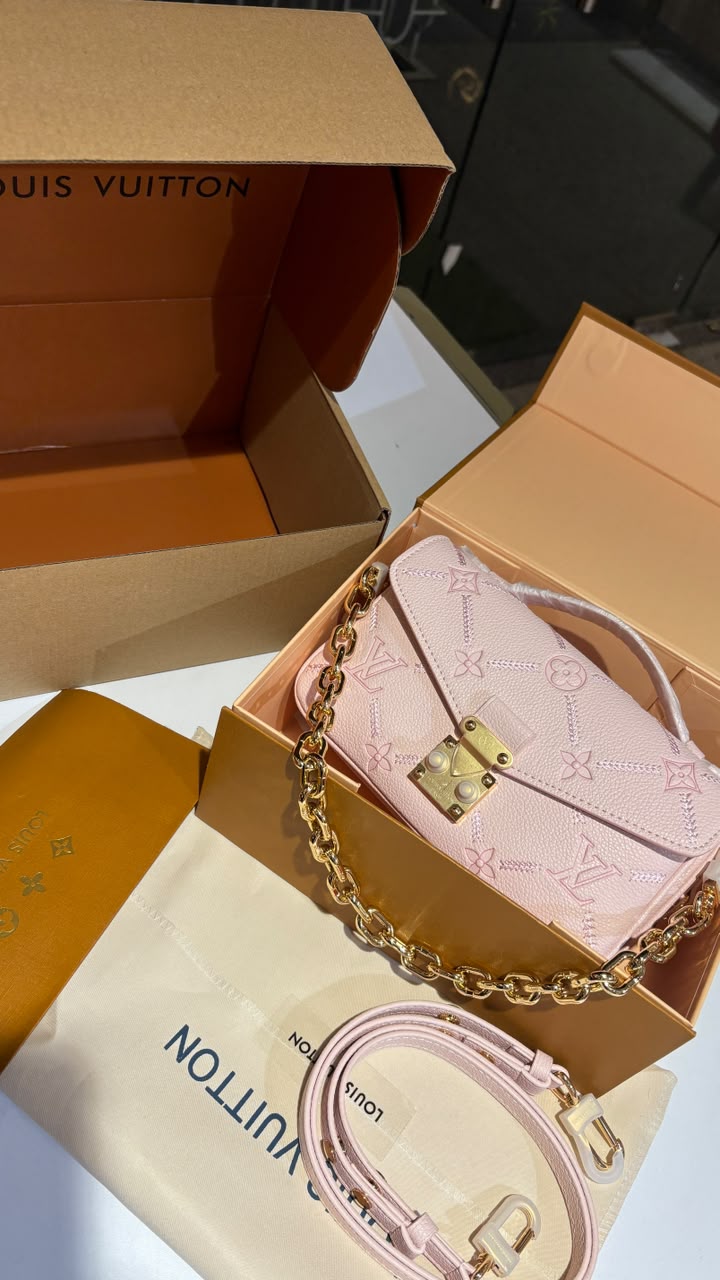 Soft Rose Monogram Chain Shoulder Bag & Detachable Strap