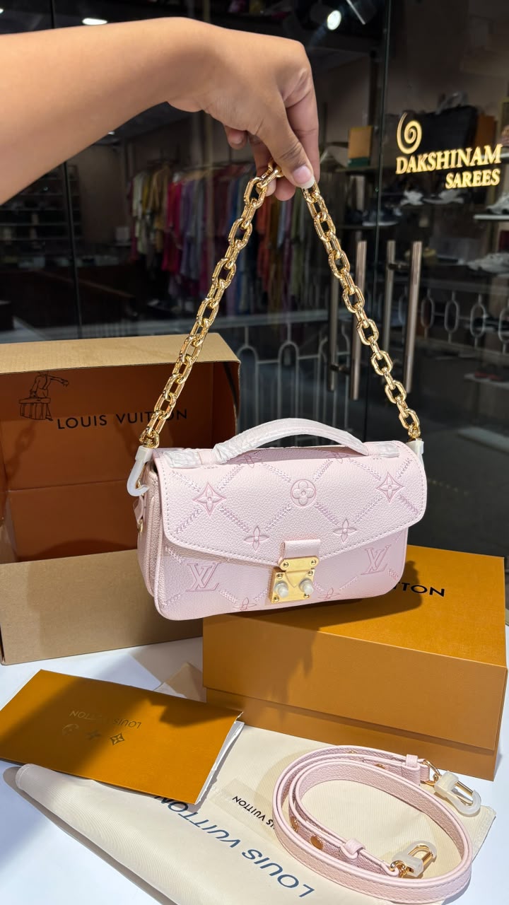 Soft Rose Monogram Chain Shoulder Bag & Detachable Strap