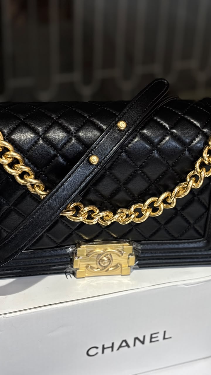 Structured Quilted Statement Chain Bag