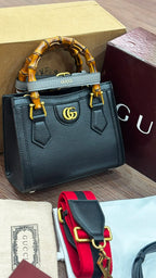 Structured Bamboo Handle Mini Tote