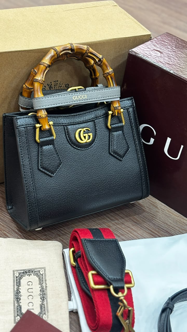 Structured Bamboo Handle Mini Tote