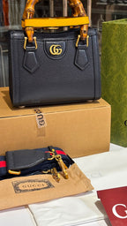 Structured Bamboo Handle Mini Tote
