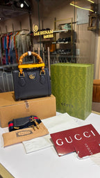 Structured Bamboo Handle Mini Tote