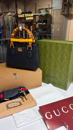 Structured Bamboo Handle Mini Tote