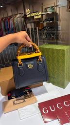 Structured Bamboo Handle Mini Tote