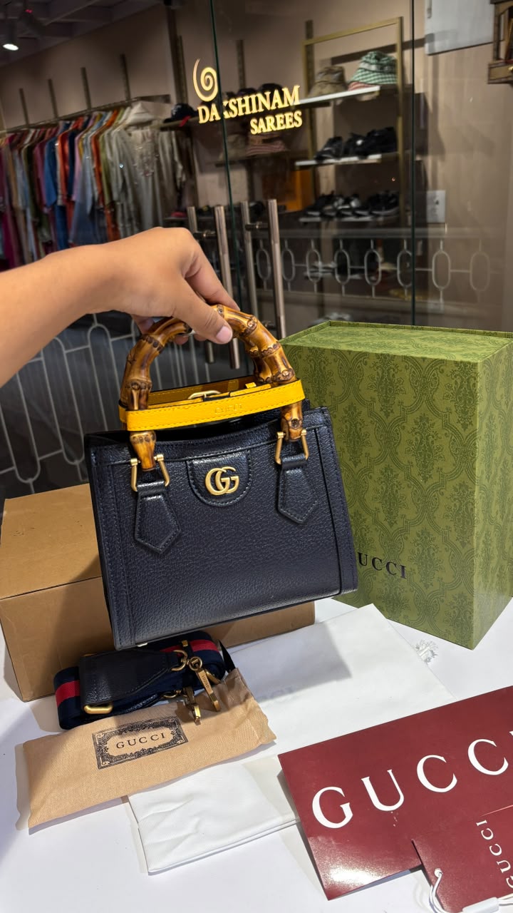 Structured Bamboo Handle Mini Tote