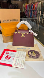 Burgundy Top-Handle Bag with detachable sling