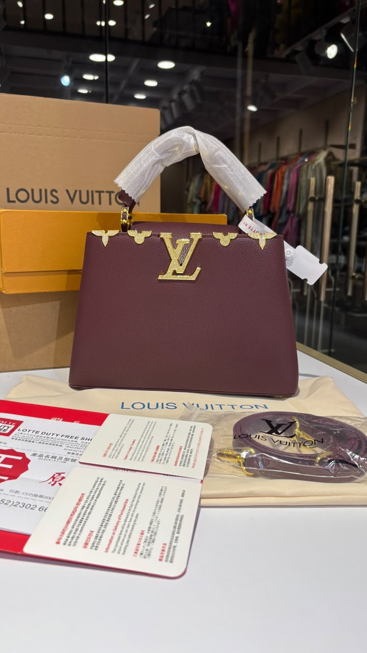 Burgundy Top-Handle Bag with detachable sling