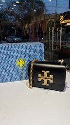 Midnight Black Crystal-Emblem Shoulder Bag