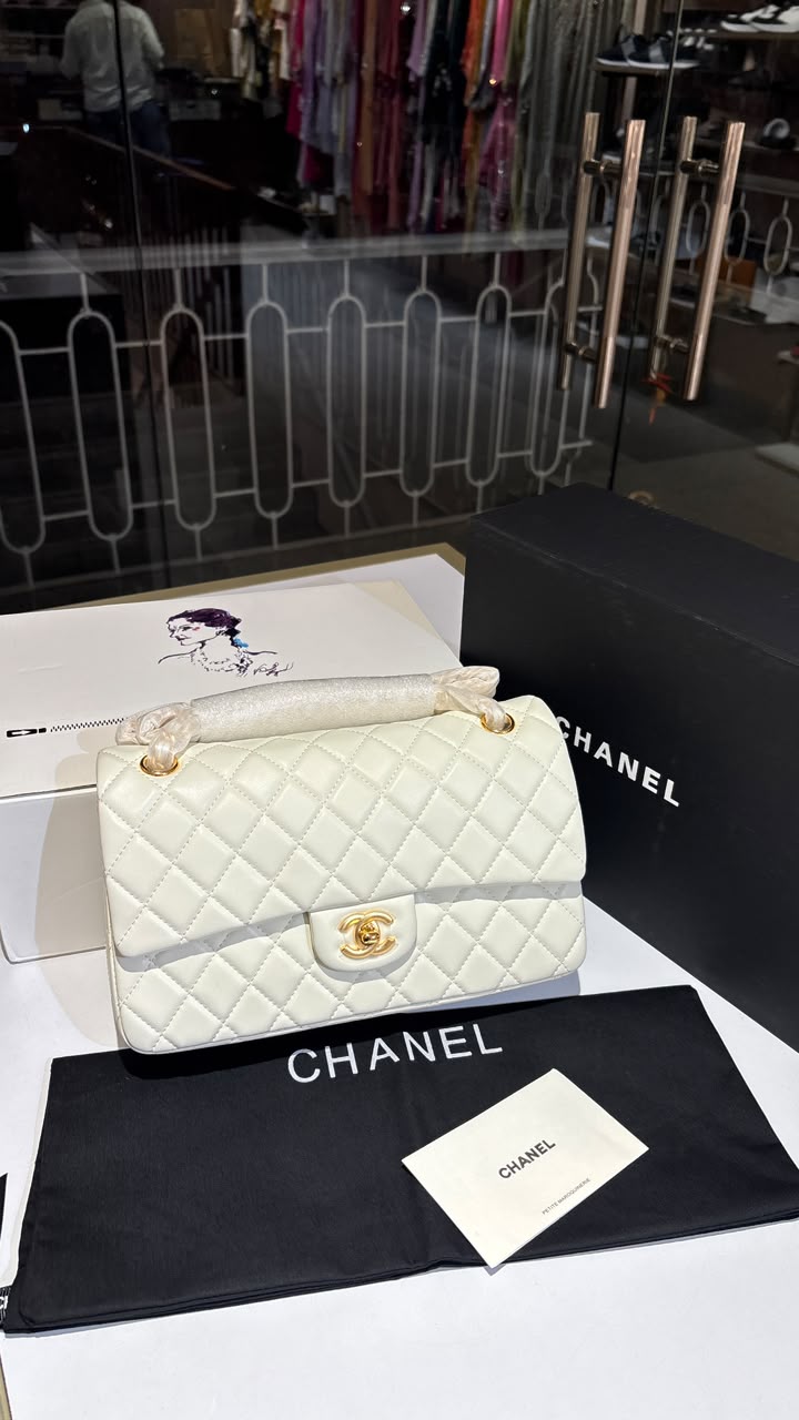 Quilted white sling bag