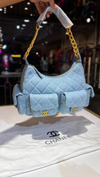 Denim shoulder bag
