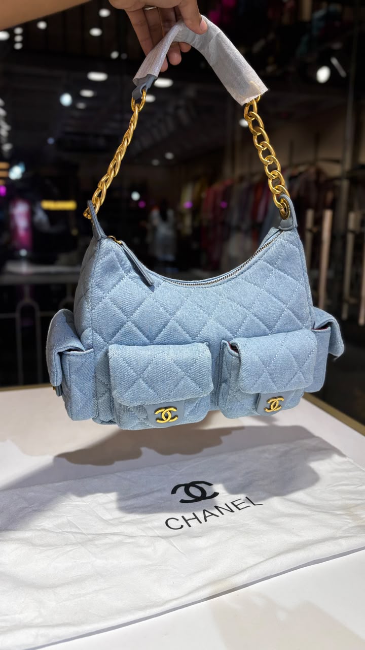 Denim shoulder bag