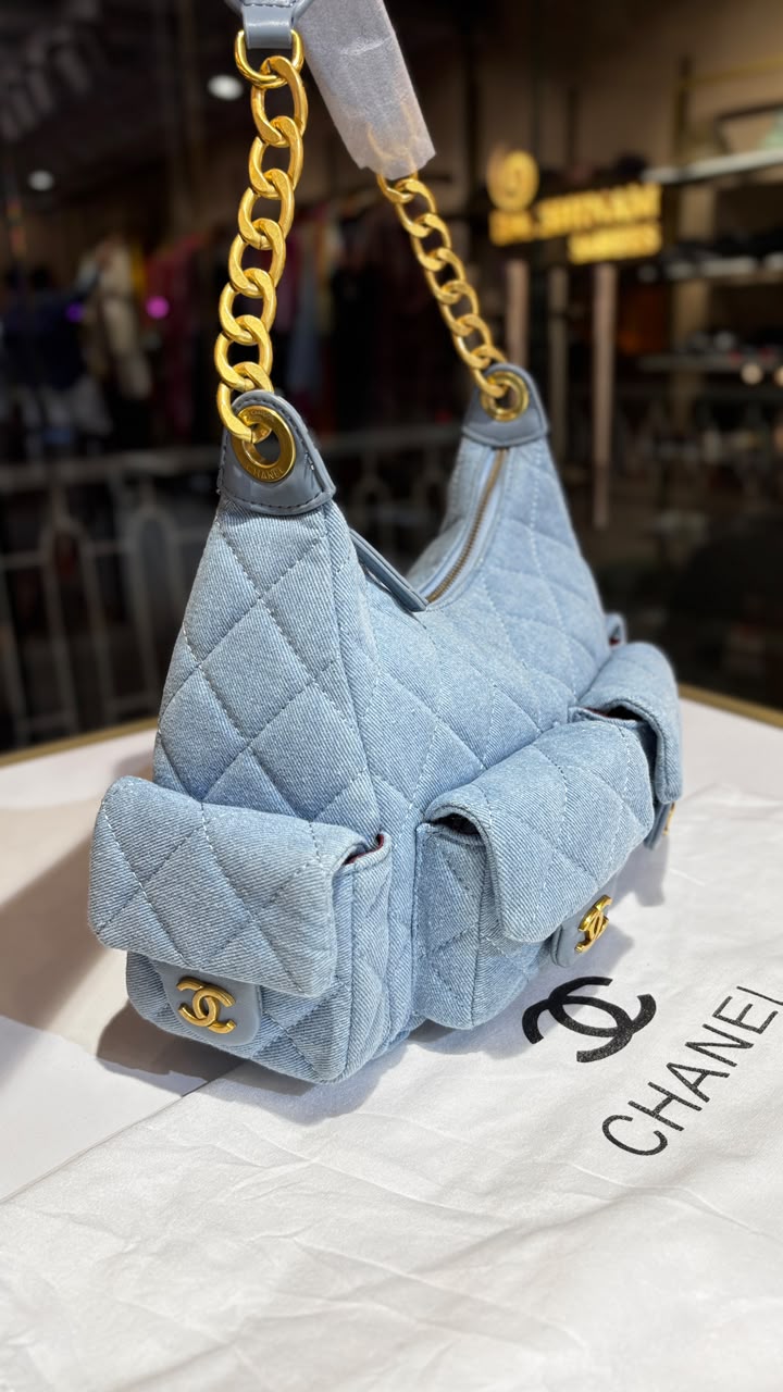 Denim shoulder bag