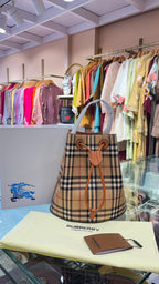 Signature Check Canvas Bucket Bag