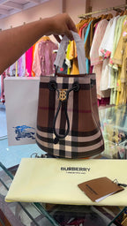 Signature Check Canvas Bucket Bag