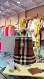 Signature Check Canvas Bucket Bag